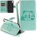 Produktbild Neu ISENPENK Sony Xperia X Performance Hülle Leder [Grün] Wallet Magnet,Tiere Muster 3D Panda Sony Xperia X Performance Tasche Flip Case Handyhülle Lederhülle 3-in-1 Bookstyle Geldbörse Tasche,Ständer Standfunktion Schutzhülle Tasche Credit Card Slots