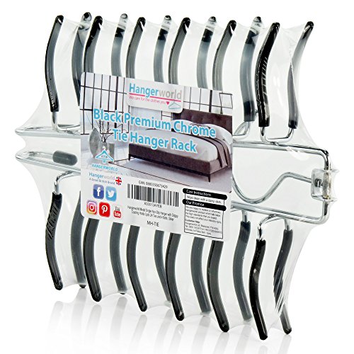 Metall Krawatten-/Gürtelhalter für 24 Krawatten und 4 Gürtel, Anti-Rutsch-Gummi Hangerworld - 6