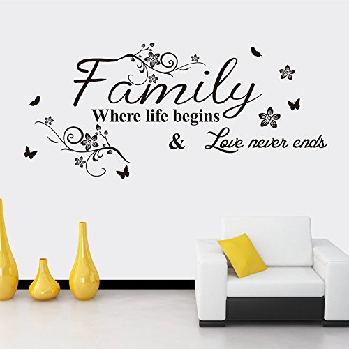 Wandtattoo Wandsticker Deko Zimmer Aufkleber Familie Family Home Wand Sprüche Geschenk