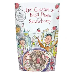 Monsoon Harvest Oats Clusters & Ragi Flakes with Strawberry, 350 g