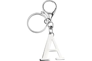 ORUZA Letter Keyring Alphabet Initial Keychain, Metal Letter Key Ring for Women Men Handbag Wallet Purses Letter