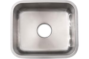 XEMQENER Stainless Steel Kitchen Sink Single Bowl Small Sinks with Silencer Pad 450x390x210mm for Kitchen Bar Small restaurant (with the downpipe Kit)