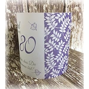 4er Set Tischlicht Tischlichter Blätter runder Geburtstag 40 50 60 70 80 90 Tischdeko personalisierbar dunkelblau blau