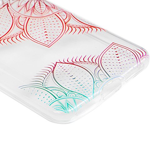 Badalink Huawei Y5 II/Huawei Honor Play 5 Hülle Schutzhülle Bunt Silikon Weicherem Gummi Bumper für Huawei Honor 5 – Diagonal Rote Blume Style Cover Handyhülle Schale TPU - 5