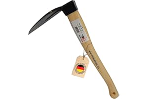Azada de acero forjado, mango corto de madera de fresno de 45 cm, ideal para jardinería SHW-FIRE