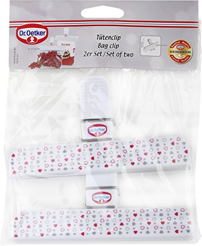 Dr.Oetker 1028 Tütenclips, Kunststoff, weiß, 5,91 x 3,15 x 1,18 cm, 2 Einheiten - 4