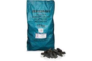 THE CHEMICAL HUT 12KG of Premium Grade Large Lumpwood Restaurant Cooking Charcoal Comes with The Log Hut Woven Sack