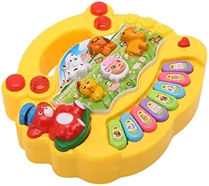 Super Toy Farm Animal Piano Baby Sound Plastic Musical Toy For Kids, Led Flash Light (Assorted Design & Multicolor)