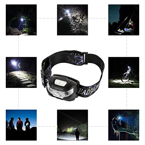 Duomishu Stirnlampe Wasserdicht USB Wiederaufladbare LED Kopflampe mit Handbewegung IR-Sensor Super Helle 3 Modi mit Sensor perfekt für Radsport Camping Wanderung Abenteur Jagd und die anderen Betätigungen im Freien, inklusive ein USB Kabel - 3