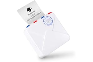 Phomemo M02S Imprimante - Mini Imprimante d'autocollants Bluetooth, Fabricant d'autocollants pour Enfants, Bricolage, Blanc