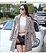 Smile YKK Stylish Winter Women Wool Grid Long Sleeve Lapel Coat Outwear Jacket Beige L