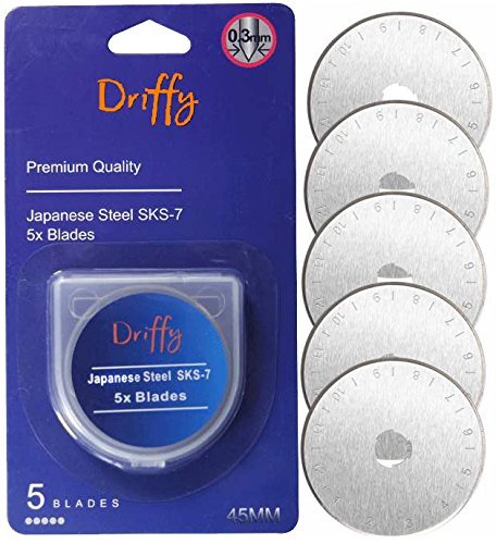 5 unidades de cuchillas para cortador giratorio de 45 mm para Olfa
Fiskars TrueCut Clover y DAFA por driffy