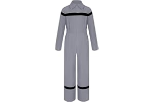 YiZYiF Tuta da Lavoro Meccanico Bambini a Contrasto Jumpsuit Manica Lunga Uniforme Salopette da Lavoro