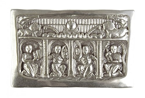 Preisvergleich Produktbild Gürtelschnalle - Mittelalter Relief mit Löwen - Schliesse für Wechselgürtel als Geschenk-Idee