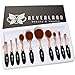 Neverland 10PC/Set Soft Toothbrush Eyebrow Eyeliner Foundation Blush Lip Brushes Kit With Box UK Stock Glod Black