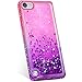 Produktbild Jinghuash Kompatibel mit ipod Touch 5/6 Hülle,3D Liquid Glitzer Sequins Sparkle Schutzhülle mit Bling Glänzend Diamant Strass Dünn Weiche TPU Silikon Handyhülle für ipod Touch 5/6-Rosa lila
