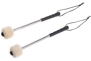 BYUTFA Bass Drum Mallet Drumstick Wool Felt for Head Percussion Instrument Mallets Timpani Stick with Stainless Steel Handle 1