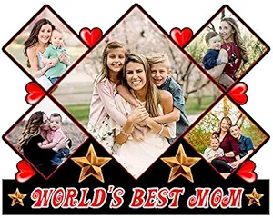 Shri Kanth Art Personalized World Best Mom Photo Picture Frame for Mother Picture Frames, Mother (Mom) Love Personalized Photo Frame Collage Gift for Maa Love-(12 x 15 Inches)