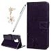 Produktbild PHONE CASE HOME LG G7 Tasche, LG G7 ThinQ Tasche - Flip Folio Brieftasche Hülle Chic Vines Butterfly Geprägte Kartenhalter KickStand Telefon Schutzhülle für LG G7 / G7 ThinQ 2018, Staubstecker & Stift
