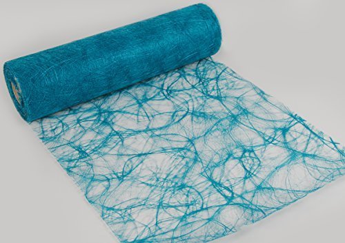 Sizoweb Non-Woven Table Runner Turquoise Blue 25 m x 30 cm for Wedding and Special Occasions