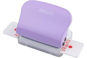DOUNAN Perforadora,Perforadora de papel de 6 orificios KW-trio, perforadora de metal de mano, capacidad de 5 hojas, 6 mm para A4 A5 B5, cuaderno de recortes, planificador diario