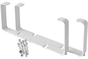 La Ventilazione STV2229B Nr. 2 Staffe Fermatubo con Viti e Tasselli per Tubo Rettangolare, 220 x 90 x 22 mm, Bianco