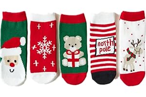 NORINORI Christmas Socks Baby&Toddler Socks - Winter Warm Socks 5 Pairs Unisex Soft For Infant Toddler kids Boys Girls Gift…