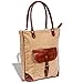 Produktbild vidaXL Damen Tasche Echtleder Canvas Vintage Shopper Handtasche Schultertasche
