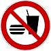 Produktbild Aufkleber Essen und Trinken verboten Aufkleber Essen verboten (10 Stück) vorgestanzt für Innen & Außen, witterungsbeständig selbstklebend kein Essen Verbotszeichen Arbeitssicherheit P022 22