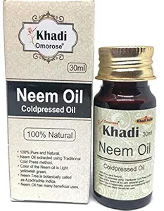 Khadi Omorose Pure Neem Oil Coldpressed Carrier Oil, 30 ml