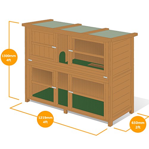 4ft chartwell double luxury rabbit hutch