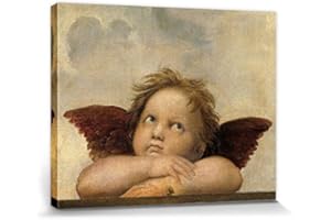 1art1 Rafael Póster Impresión En Lienzo Los Ángeles De Rafael (Detalle) Cuadro En Bastidor De Camilla De Madera | Mural XXL | Imagen 50x40 cm