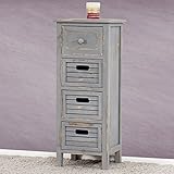 Schrank Kommode 74x30x25cm, Shabby-Look, Vintage ~ grau - 