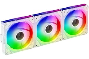 TZMRIT Interstellar-V1 Reverse Flow Daisy Chain RGB UNI Wentylator PC 120 mm, 3 sztuki 2000 obr./58.36CFM lustro nieskończone 5V3PIN ARGB i 12V4PIN PWM wentylator biały