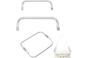 Okaywork 2 Pezzi Chiusure Borse Uncinetto Telaio in Alluminio Borsa Uncinetto Chiusure per Borse Uncinetto in Metallo Cornice Bacio Chiusura Alluminio Telaio Borsa Interno per Borsa in DIY,16/20cm​