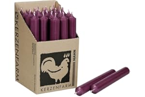 MISS LOVELY Stabkerzen 10 Stück Tafelkerzen durchgehend gefärbt Spitzkerzen für die Tisch-Deko zur Hochzeit Weihnachten & Party Farbe: Aubergine/Lila/Violett Höhe:18cm