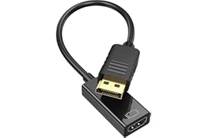 4K Displayport auf HDMI Adapter, Unidirektional DP auf HDMI Monitor 4K@30Hz 2K@60Hz 1080P@120Hz,Kampatibel für Desktop/Laptop TV Projektor HP Dell AMD GPU