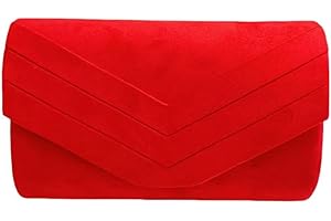 LEAHWARD Leah Ward Women's Faux Suede Leather Clutch Bag Wedding Bridal Prom Handbags 809