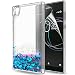 Produktbild LeYi Hülle Sony Xperia L1 Glitzer Handyhülle mit HD Folie Schutzfolie,Cover TPU Bumper Silikon Flüssigkeit Treibsand Clear Schutzhülle für Case Sony Xperia L1 Handy Hüllen ZX Blau