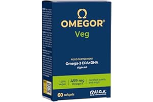 Omega 3 Vegano OMEGOR Veg (60 Cápsulas) Omega3 Algas Marinas Certificado IFOS y Vegan Society - EPA y DHA con Vitamina E