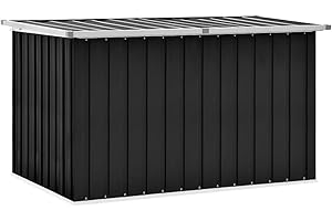 FIRBNUS Baule da Giardino Antracite 149x99x93 cm Cassapanca Contenitore Da Esterno Baule Esterno Panca Contenitore Esterno Baule Da Esterno Grande Baule Da Esterno Acciaio zincato&plastica