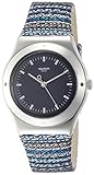 Swatch Damen Digital Quarz Uhr mit Leder Armband YLS194