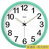 WIHY Leise Seiko Wanduhr Quarz Batterie Mode Präzision modernes Geschenk Uhr Digital Art Zeichnung Quarzuhr Home Wanduhr, Basic Toner Grün-036