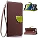 Produktbild Google Nexus 6P Lederoptik PU Leder Hülle (Frei 2 in 1 Ball Touch Pen) CaseHome Nature Blatt Etui Magnetverschluss Stil PU-Leder Brieftasche [Standfunktion] Deckel Klapptasche Schale Flip Foliant Schützende Haut Hüllen Mit Wallet Kartenfach Magnetverschluss Standfunktion Handytasche Taljereep Lanyard Strap Tragen Folio Tasche Schutzhülle(Braun Color)