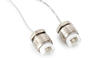 prometeo electronics Set 2 portalampade R7s in steatite e metallo compatibile per lampade alogene/Led 250V 8A