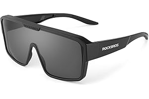 ROCKBROS Occhiali da Sole Ciclismo Sovrapponibili, Occhiali Sportivi Uomo, Sovraocchiali Polarizzati, Protezione UV400, Adatto per Bici MTB Corsa Pesca
