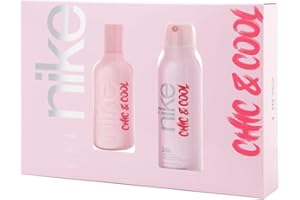 NIKE - Chic & Cool Colonia 100 ml + Desodorante 200 ml, Estuche de Regalo Mujer, Eau de Toilette Natural y Femenina, Aroma Afrutado, Fragancia Dulce, Intensa y Duradera,