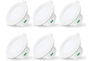 ‎ALUSSO ALUSSO LED Einbaustrahler Dimmbar 230V LED Spots Flach 10W IP44 Bad Einbauleuchten Deckenspots Einbauspots, Warmweiß Neutralweiß Kaltweiß Deckenstrahler für Badezimmer Küche Wohnzimmer, 6er Set