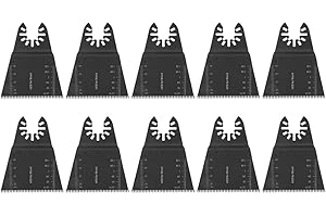 LYRLODY Cuchillas Multiherramienta 10 Piezas Hoja de Sierra Oscilante 65 Mm Accesorios para Herramientas Oscilantes Multiherramienta para Metal Blando, Madera, Plástico y Orificios de