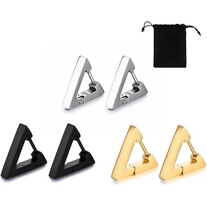 Orecchini A Perno In Acciaio Inox, Da Donna, A Forma Di Triangolo - Foto 4